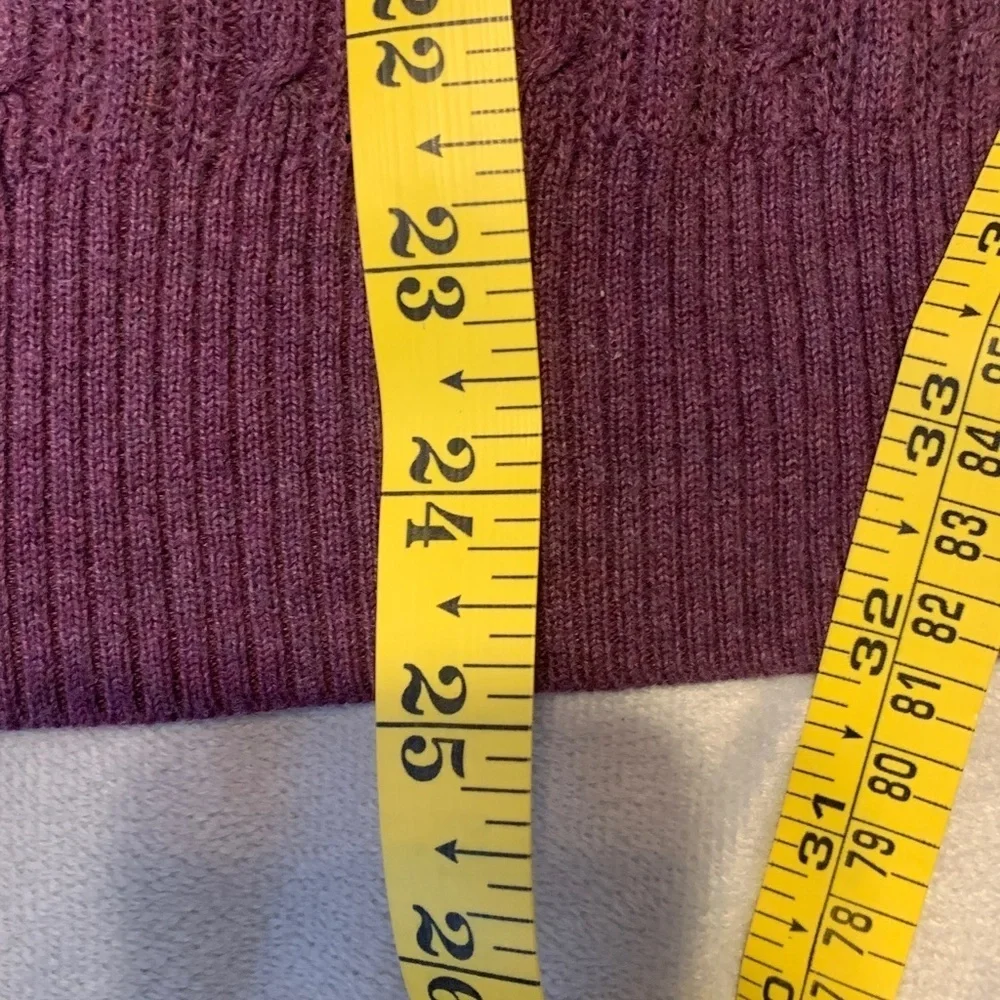 Croft & Barrow Women's Plum purple cable Knit Henley Sweater size small cotton